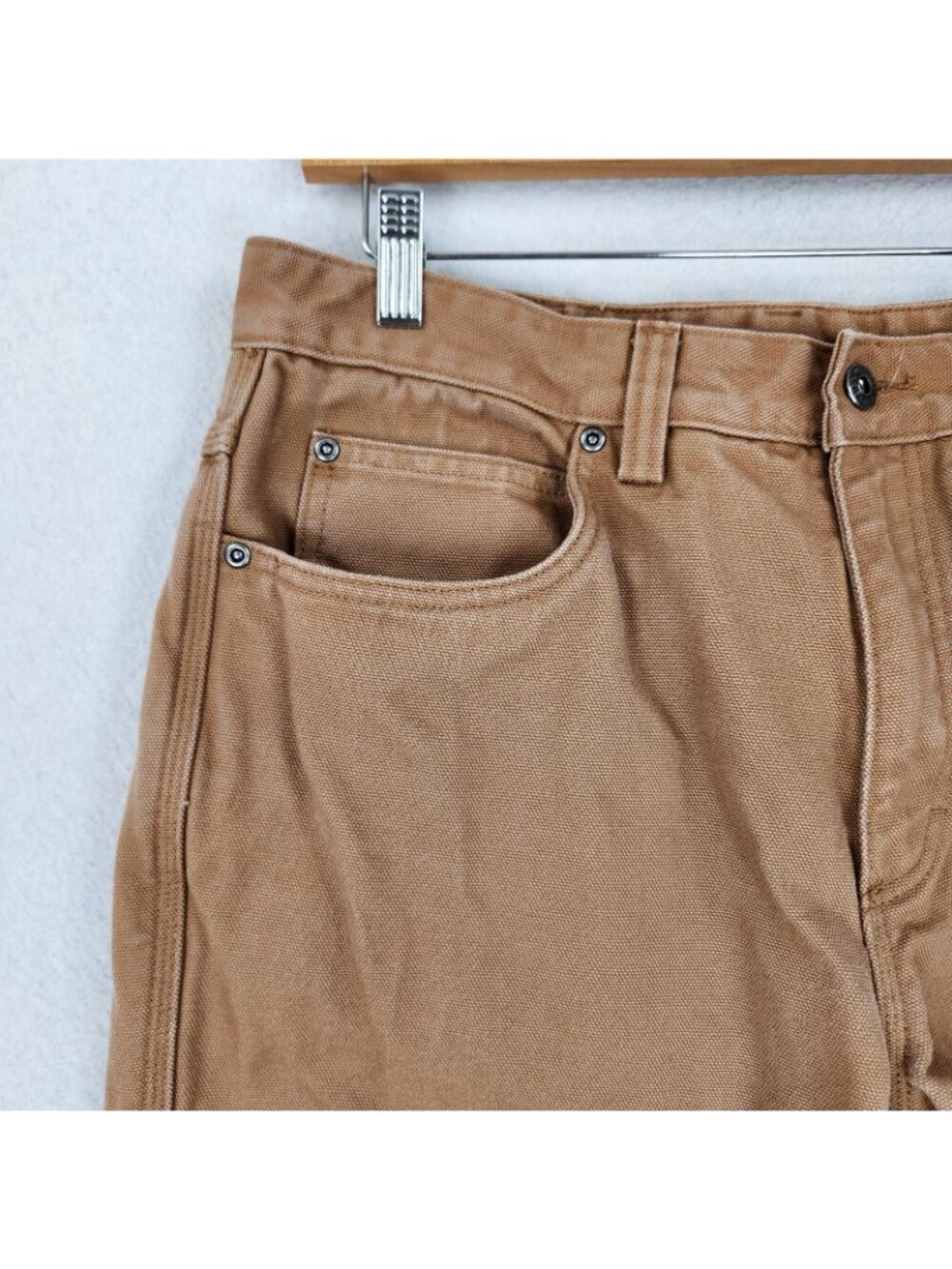 Duluth Trading Pants Mens 34x34 Brown Canvas Flannel Lined Straight Leg Workwear - Picture 2 of 15